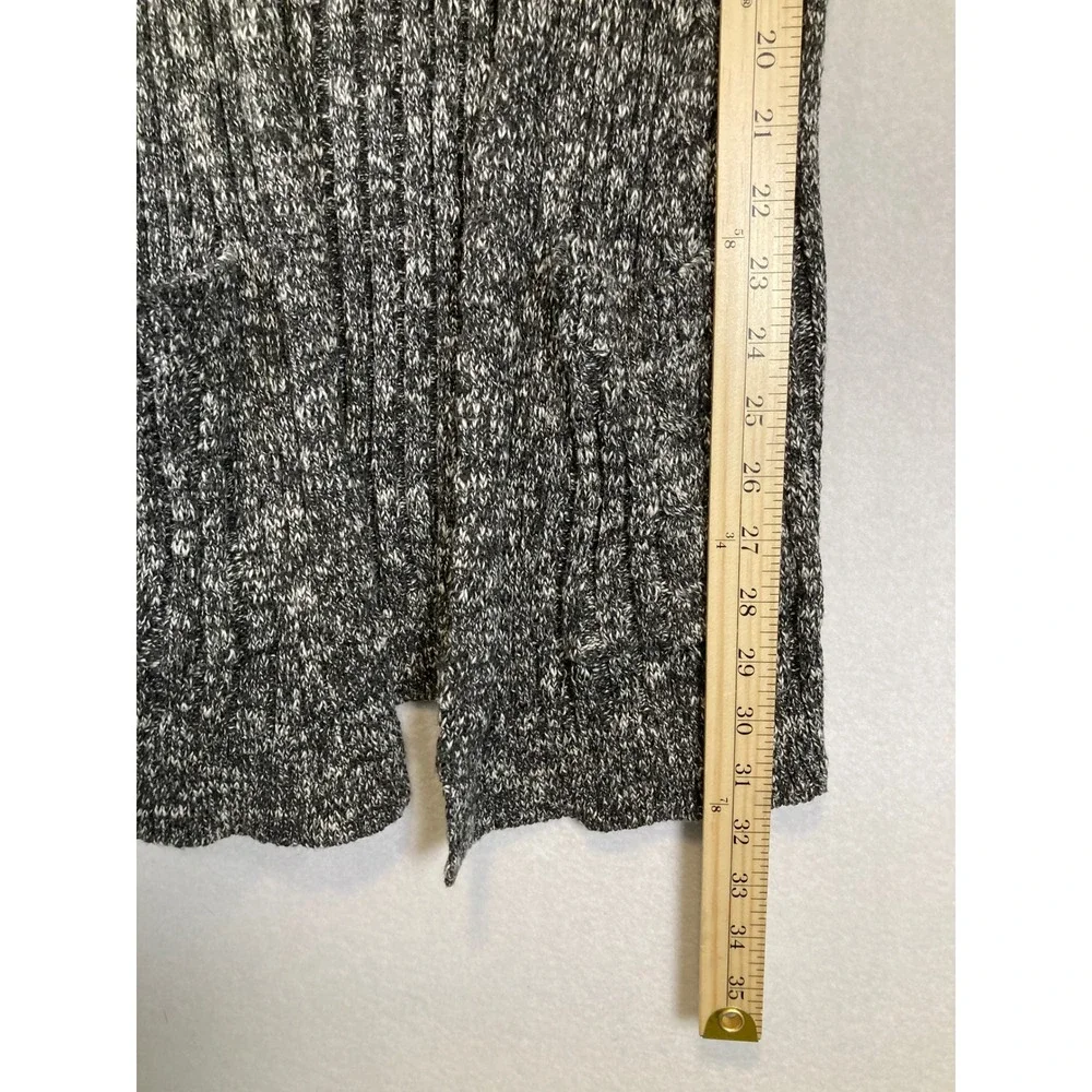 Textered Layering Hippie Rose Women S Gray Marled Ribbed Pocket Cardigan‎
